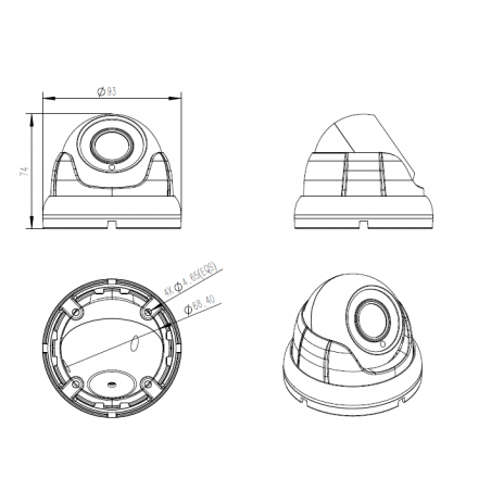 AD-HDC510FD-CVI    5MP 2.8mm Dome IR 4 in 1 Camera